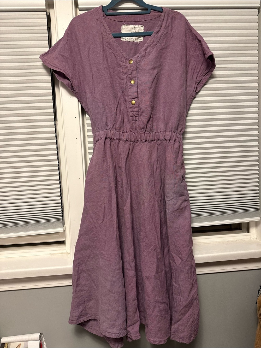 Not perfect linen dusty Lavender Sydney Dress with pockets